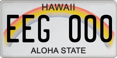 HI license plate EEG000