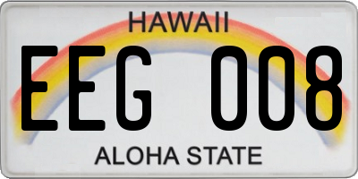 HI license plate EEG008