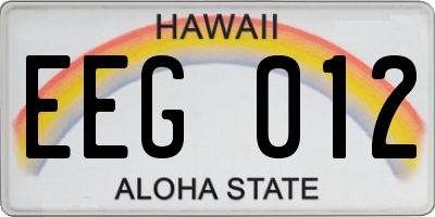 HI license plate EEG012