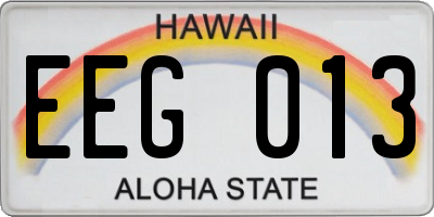 HI license plate EEG013