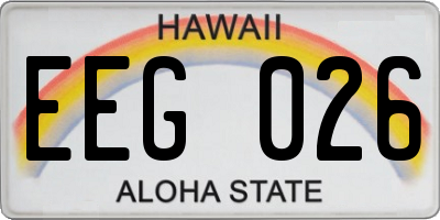 HI license plate EEG026