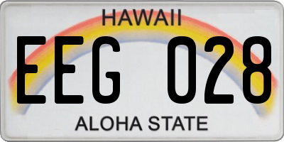 HI license plate EEG028