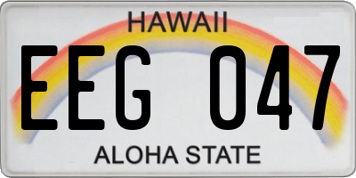 HI license plate EEG047