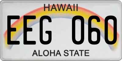 HI license plate EEG060