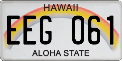 HI license plate EEG061