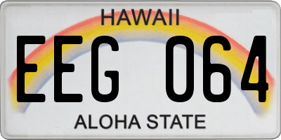 HI license plate EEG064