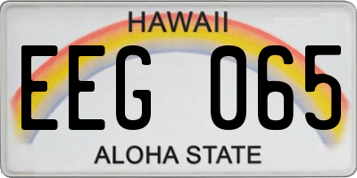 HI license plate EEG065