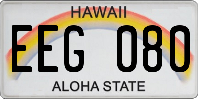 HI license plate EEG080