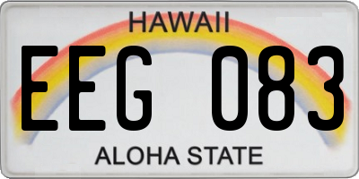 HI license plate EEG083