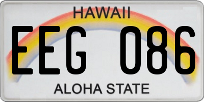 HI license plate EEG086