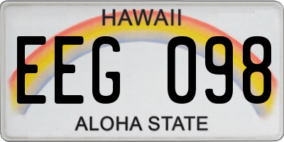 HI license plate EEG098