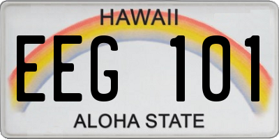 HI license plate EEG101