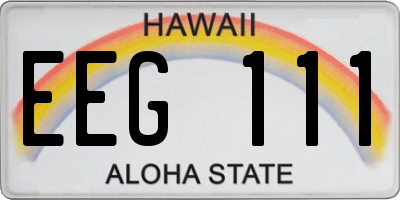 HI license plate EEG111