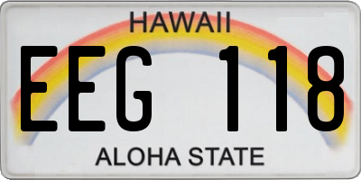 HI license plate EEG118