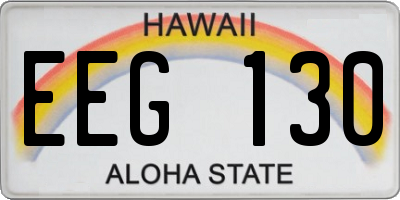 HI license plate EEG130