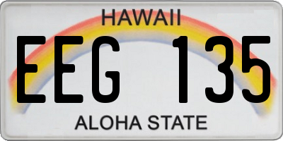 HI license plate EEG135