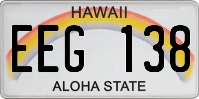HI license plate EEG138