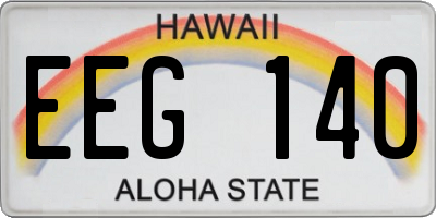 HI license plate EEG140