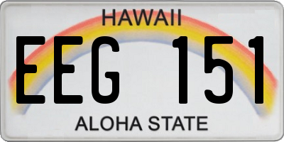 HI license plate EEG151