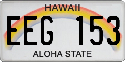 HI license plate EEG153