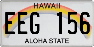 HI license plate EEG156
