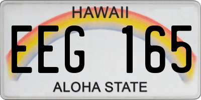 HI license plate EEG165