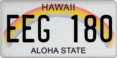 HI license plate EEG180