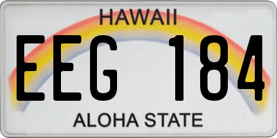 HI license plate EEG184