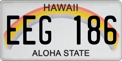 HI license plate EEG186