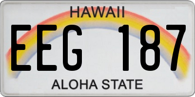 HI license plate EEG187