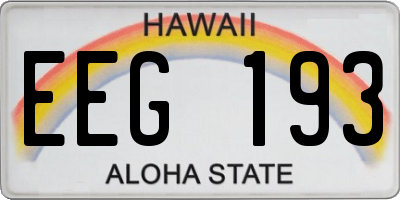 HI license plate EEG193