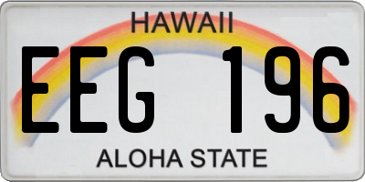HI license plate EEG196