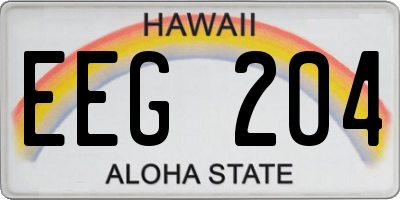 HI license plate EEG204