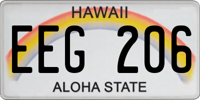 HI license plate EEG206