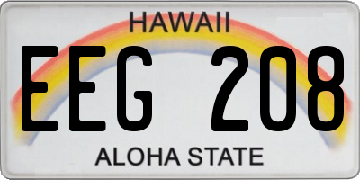 HI license plate EEG208