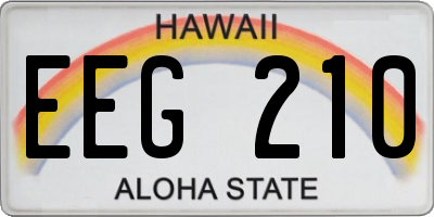 HI license plate EEG210