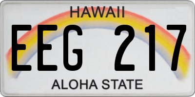 HI license plate EEG217