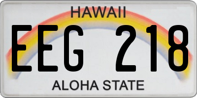 HI license plate EEG218