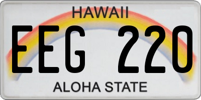 HI license plate EEG220