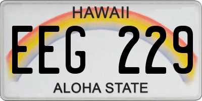 HI license plate EEG229