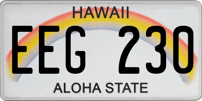 HI license plate EEG230
