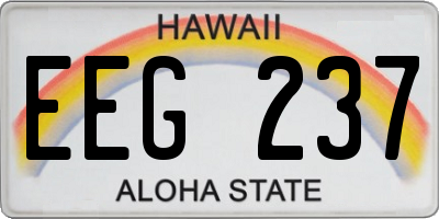 HI license plate EEG237