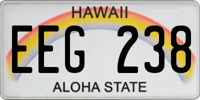 HI license plate EEG238