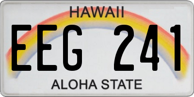 HI license plate EEG241