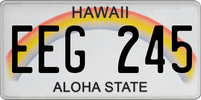 HI license plate EEG245