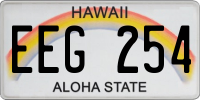 HI license plate EEG254