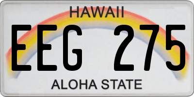 HI license plate EEG275