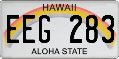 HI license plate EEG283