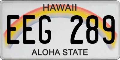 HI license plate EEG289