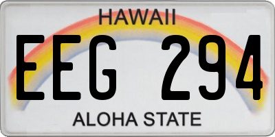 HI license plate EEG294